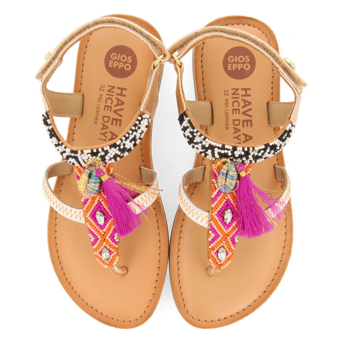 Coroaci girls multicoloured leather sandals