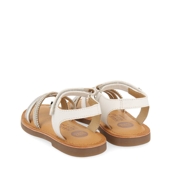 Sandales en peau avec détails de couleur blanche pour fille melgar