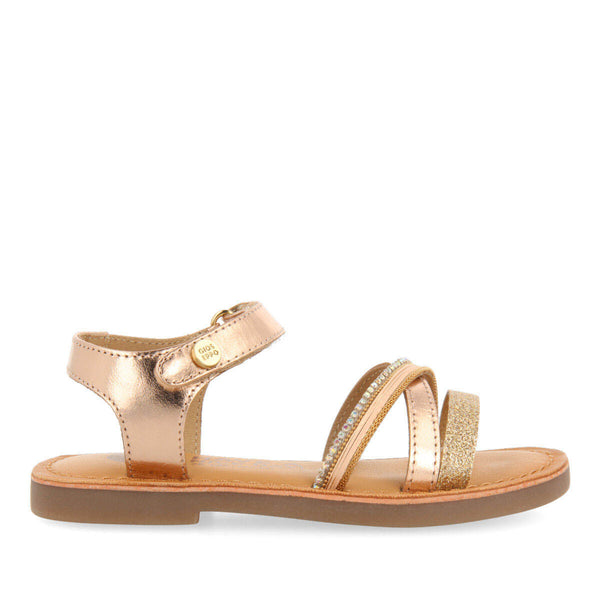 Melgar girls leather sandals withink details