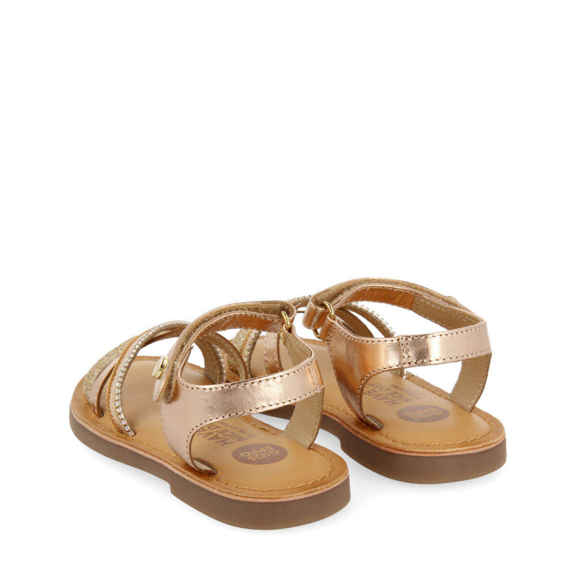 Sandales en peau avec détails de couleur rose pour fille melgar