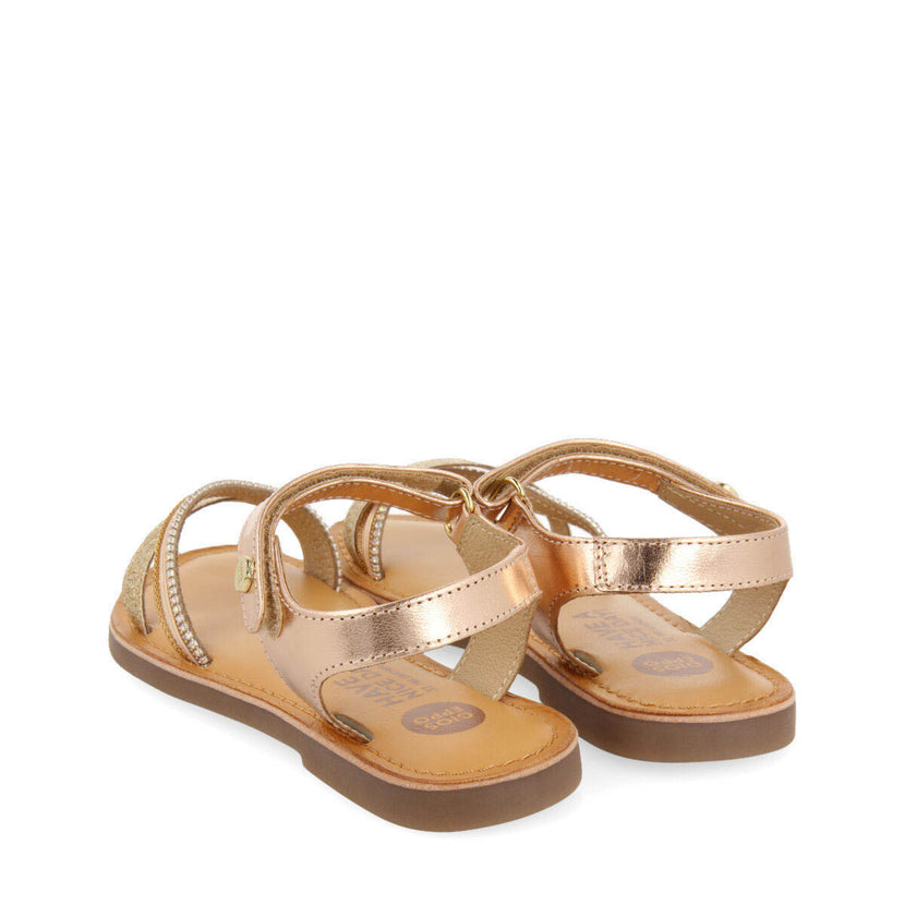 Lucmau girls leather sandals withink details