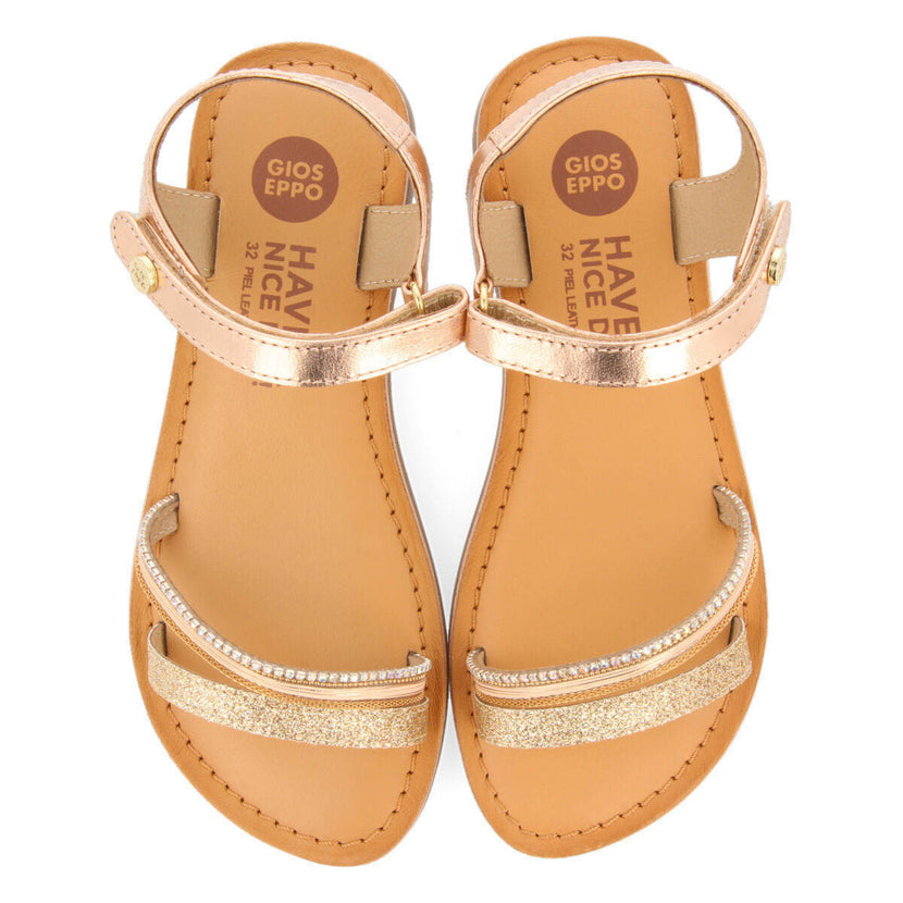 Lucmau girls leather sandals withink details