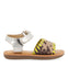 Sandalias con detalles en flúor amarillo y animal print para niña elanora