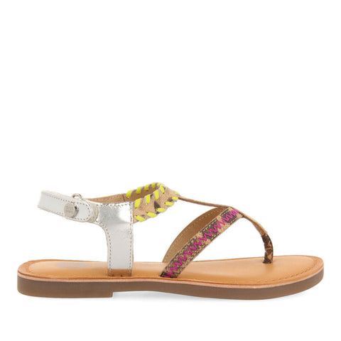 DRUILLAT GIRLS MULTICOLOURED LEATHER SANDALS