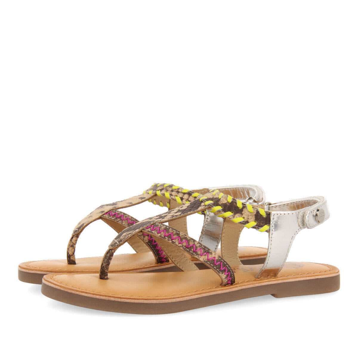 Druillat girls multicoloured leather sandals