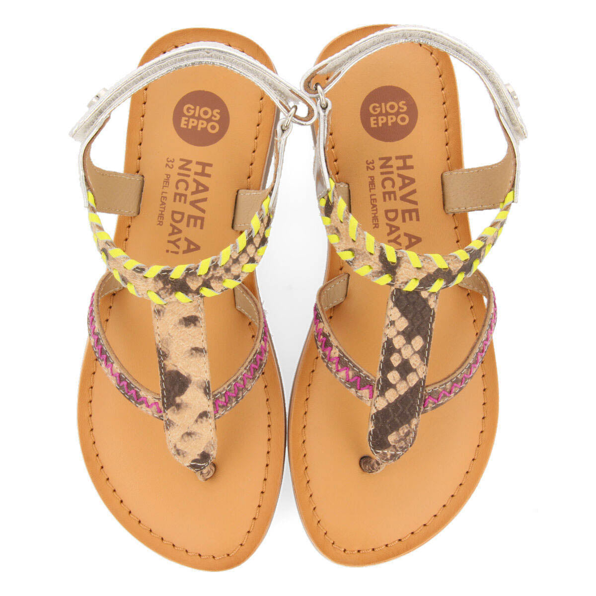 Druillat girls multicoloured leather sandals