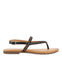 Sandalias planas negras con tiras y adornos para mujer gaven