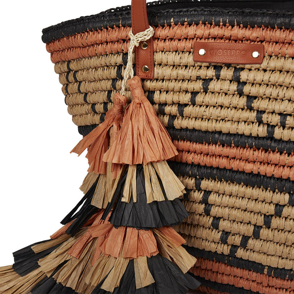 Bazien women's multicoloured raffia straw bag
