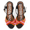 Guaduas women's black platform sandals with colourful straps