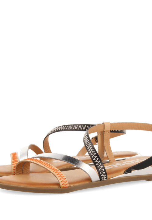 Sandalias negras de piel con tiras para mujer duesme  