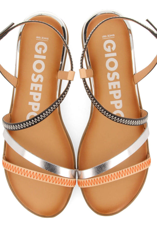 Sandalias negras de piel con tiras para mujer duesme  