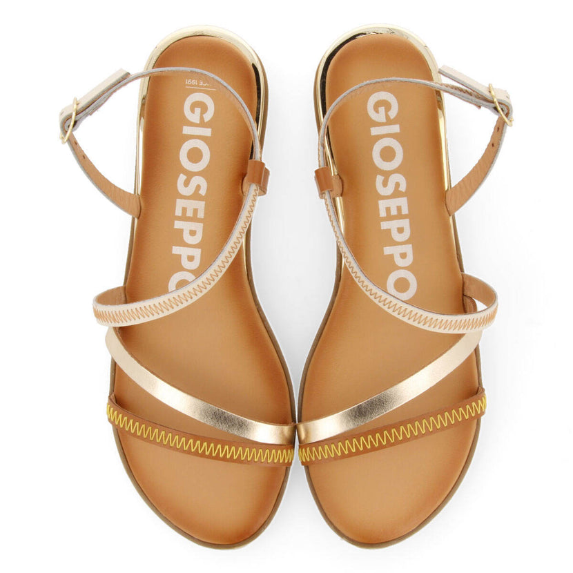 Sandalias off-white de piel con tiras para mujer duesme  