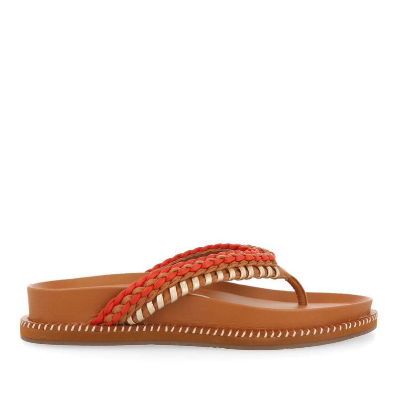 Sandalias cuero con detalles étnicos para mujer itaja  