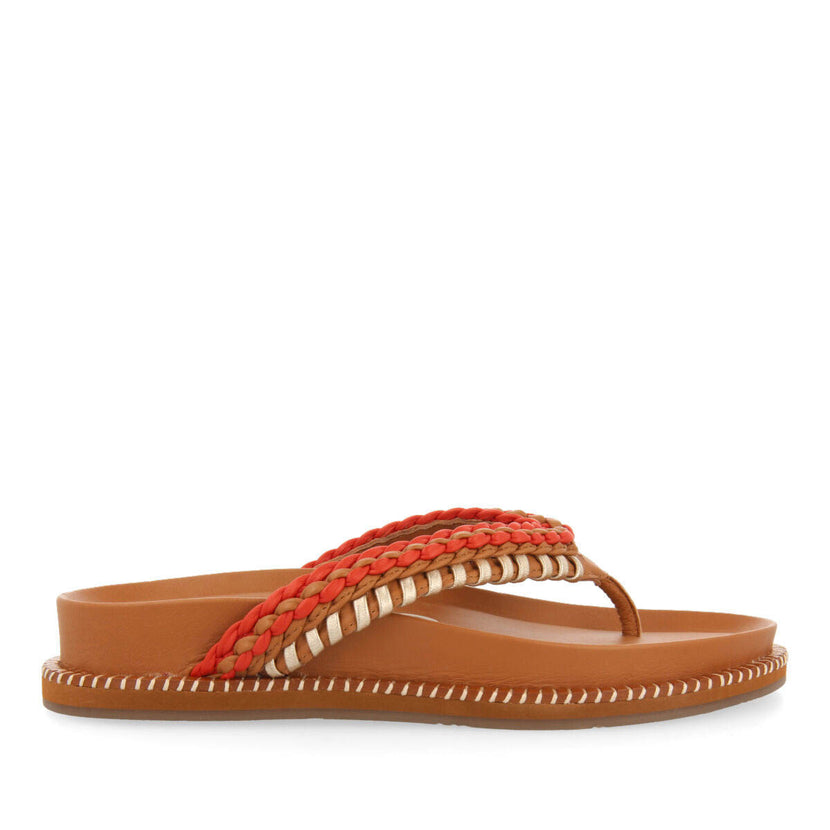 Sandalias cuero con detalles étnicos para mujer itaja  