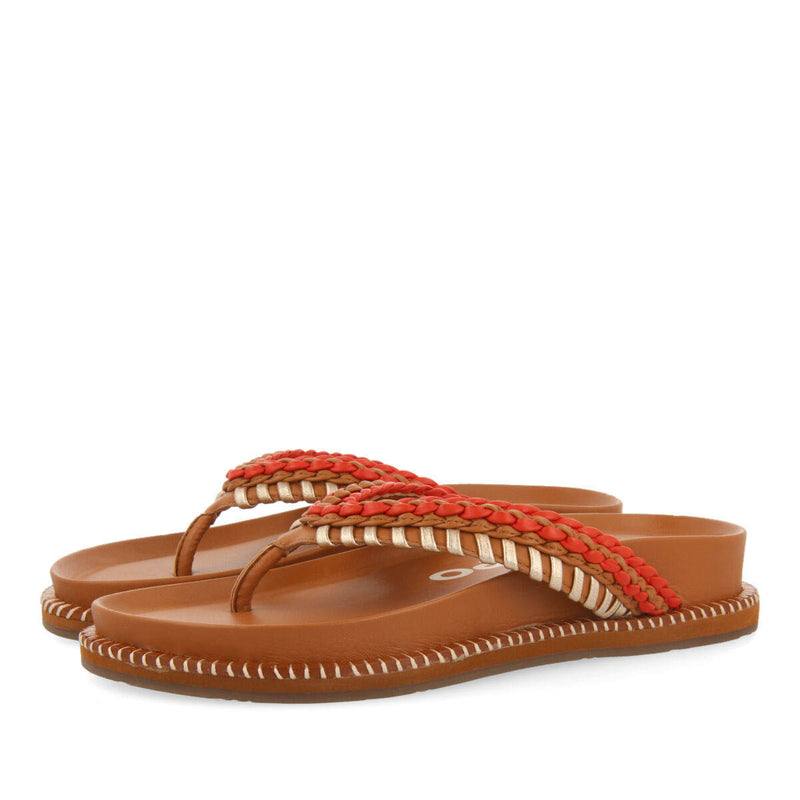 Sandalias cuero con detalles étnicos para mujer itaja  