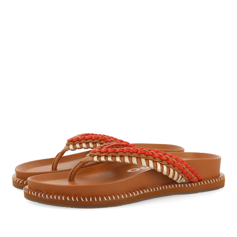 Sandalias cuero con detalles étnicos para mujer itaja  