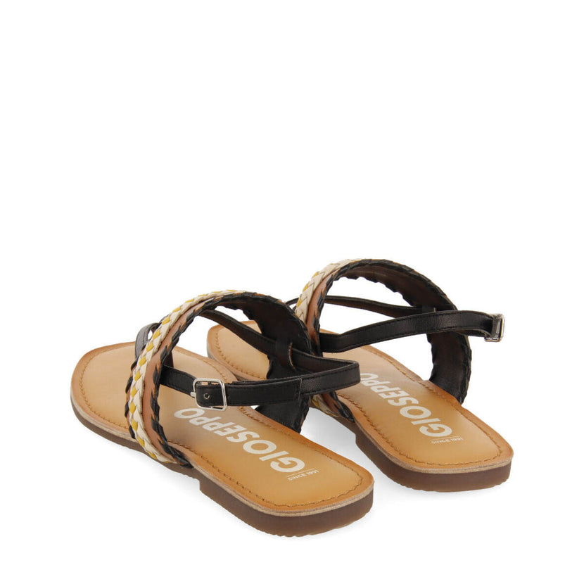 Sandalias negras con detalles étnicos para mujer jatai 