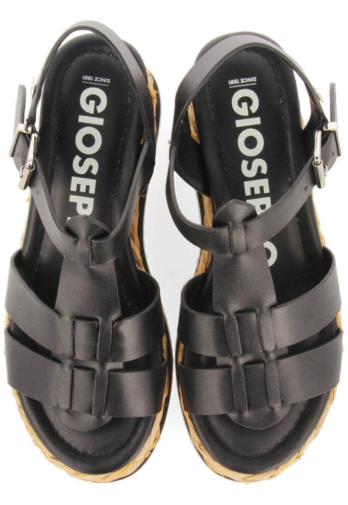 Sandalias color negro tipo cangrejera con plataforma para mujer vaumas 