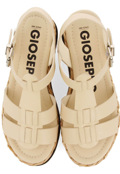 Sandalias color off-white tipo cangrejera con plataforma para mujer vaumas 