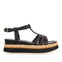 Sandalias trenzadas tipo cangrejera color negro con plataforma para mujer senlisse 