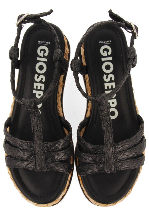 Sandalias trenzadas tipo cangrejera color negro con plataforma para mujer senlisse 