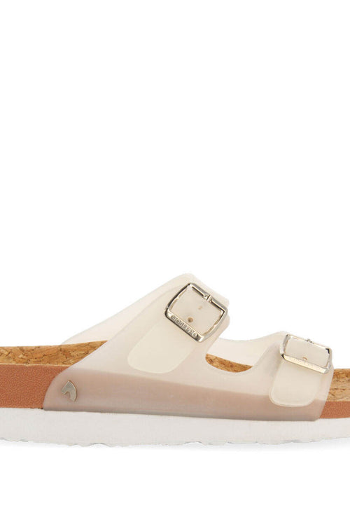 Chanclas blanco transparente tipo bio con hebillas para mujer acalaca