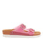 Acalaca women's see-through fuchsia footbed sandals with buckles