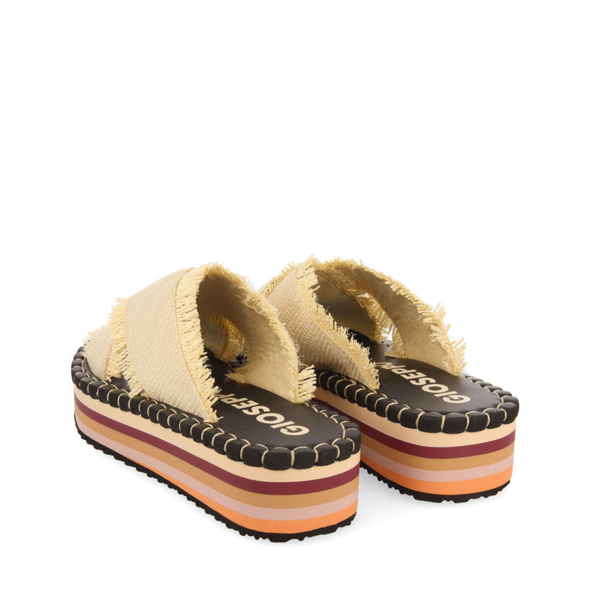 Chanclas de playa color beige con piso multicolor para mujer terena 