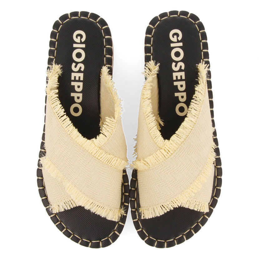 Chanclas de playa color beige con piso multicolor para mujer terena 