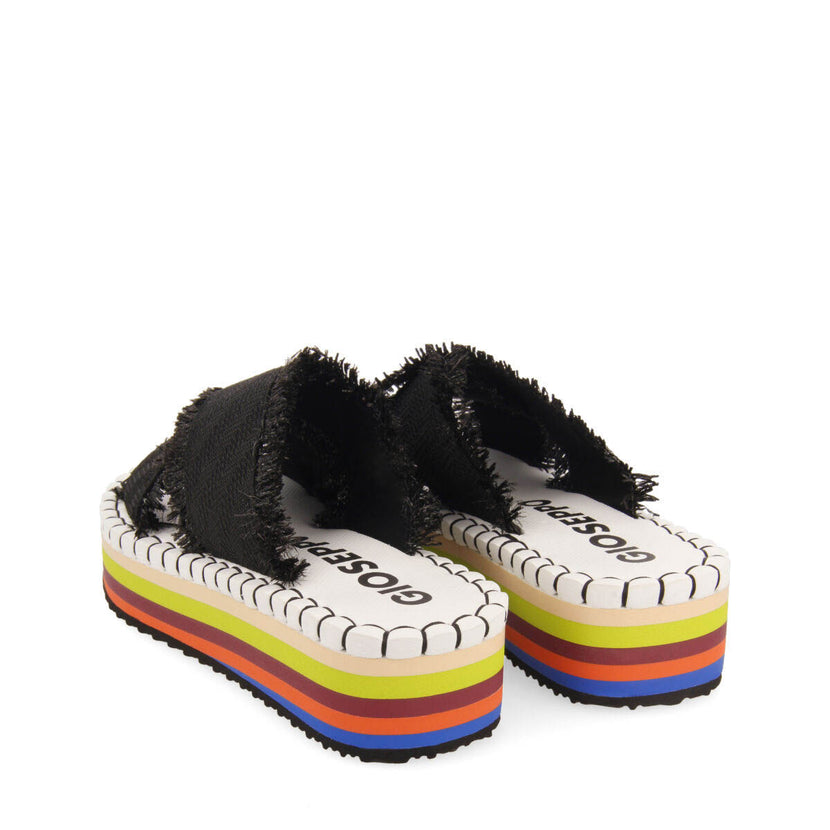 Chanclas de playa color negro con piso multicolor para mujer terena 