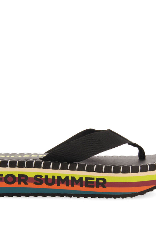 Chanclas negras con tira y piso ligero para mujer verton 