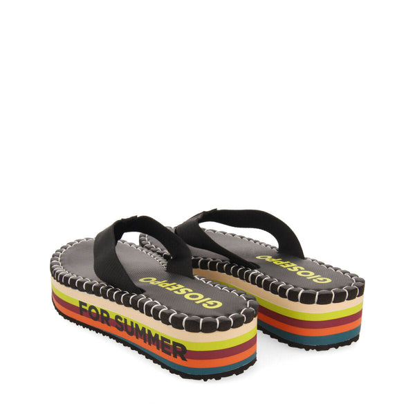 Verton women's black sandals with straps and light soles