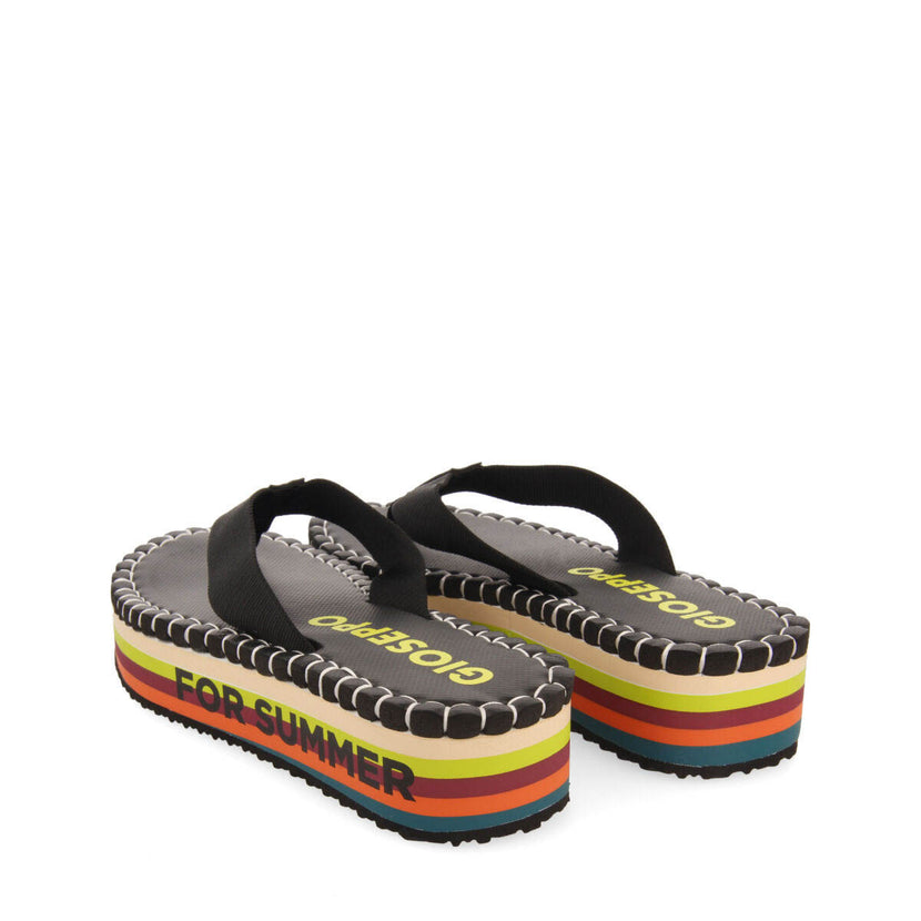 Verton women's black sandals with straps and light soles