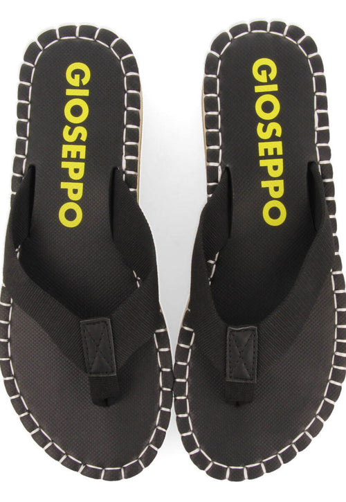 Chanclas negras con tira y piso ligero para mujer verton 