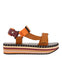 Sandali beige con suola multicolore e strisce incrociate per donna sopretan 