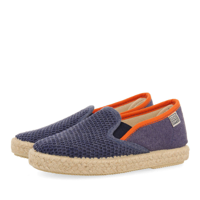 Ablis girls navy blue slip on espadrilles