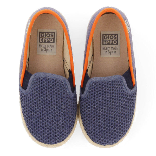 Ablis girls navy blue slip on espadrilles