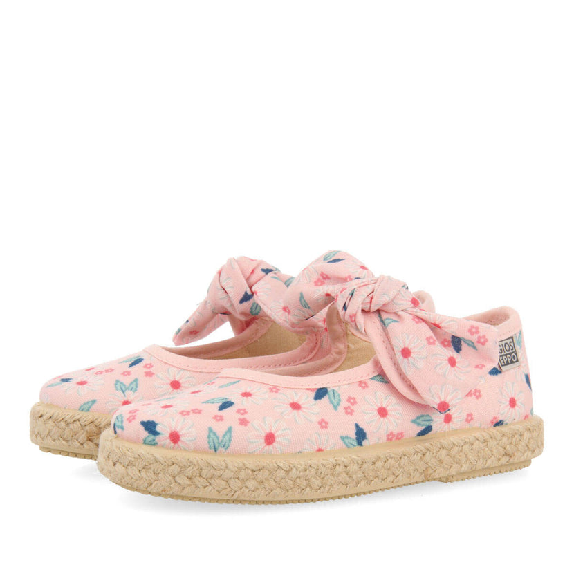 Chaussures de type espadrille couleur rose avec imprimé à fleurs pour fille ubud