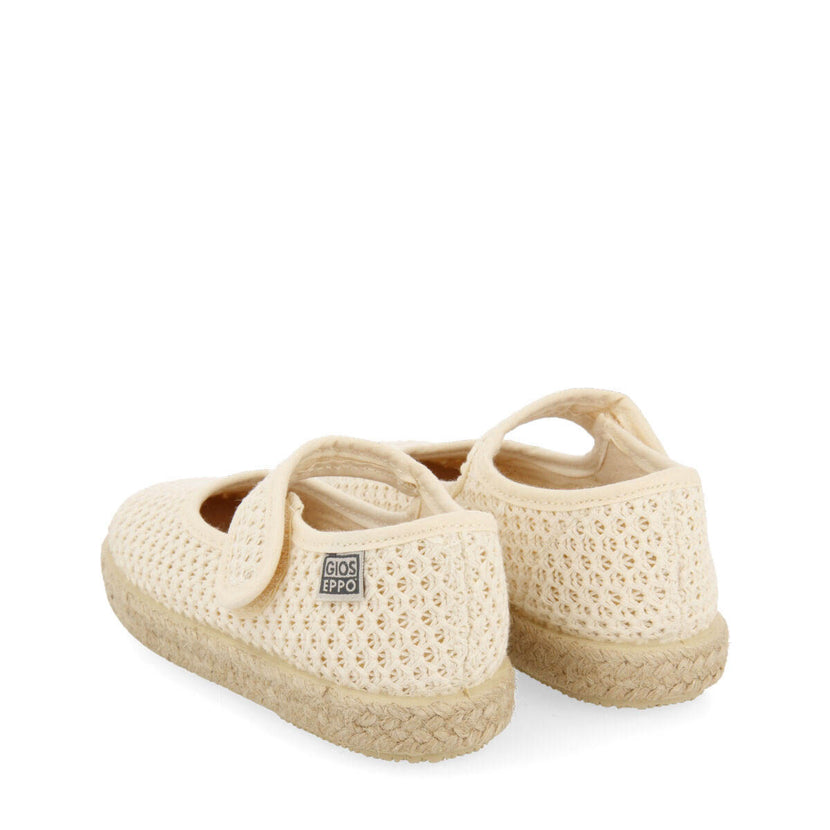 Chaussures de type espadrille couleur beige à résille pour fille seine