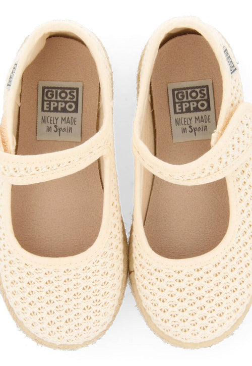 Zapatos tipo espadrille color beige de rejilla para bebé seine