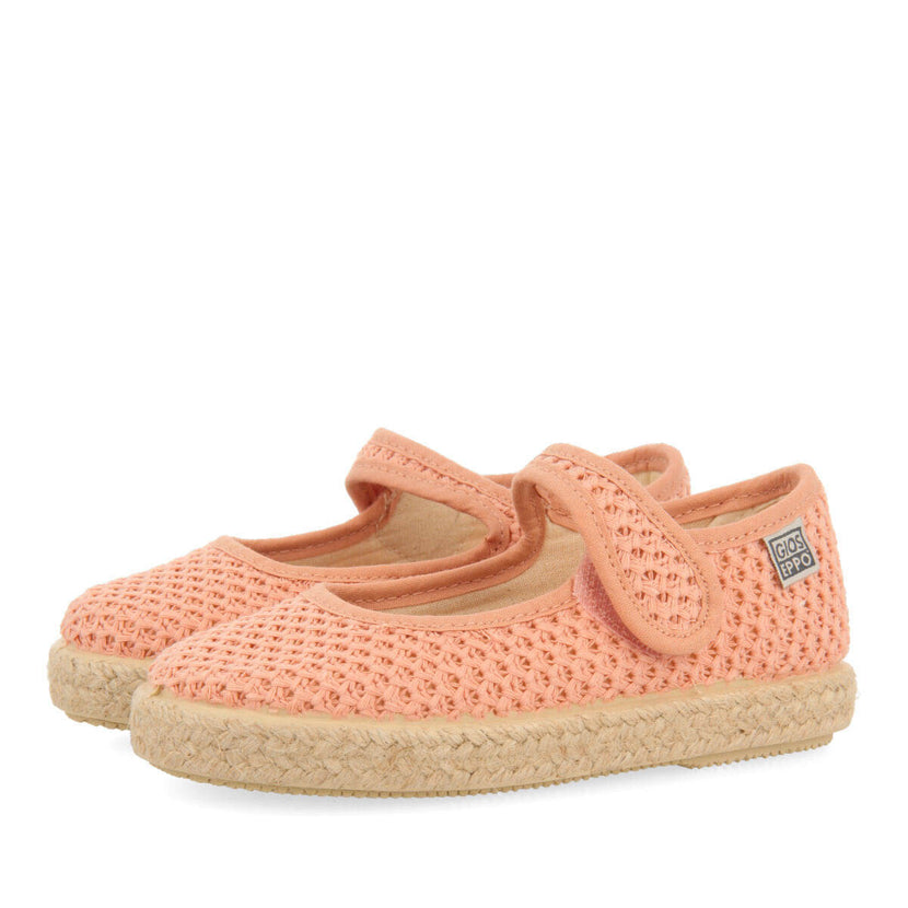 Chaussures de type espadrille couleur rose à résille pour fille seine