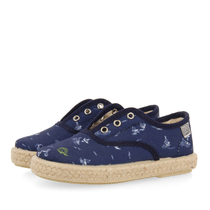 Pocri boysrinted navy blue espadrilles