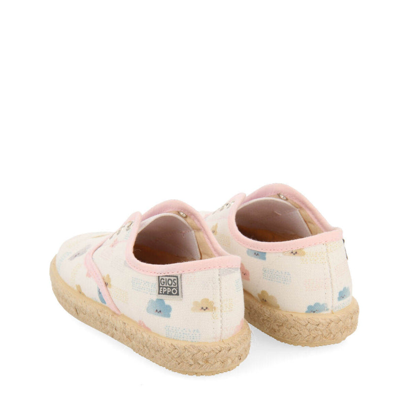 Chaussures de type espadrille couleur blanche avec imprimé multicolore pour fille verlin