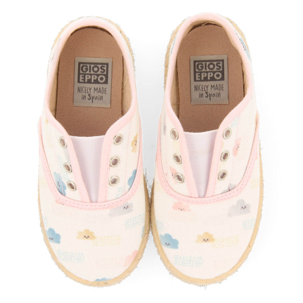 Verlin babies white espadrilles with a multicolouredrint