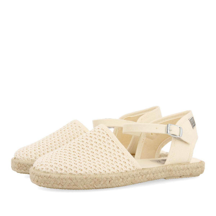 Espadrilles beige à résille pour fille berizal