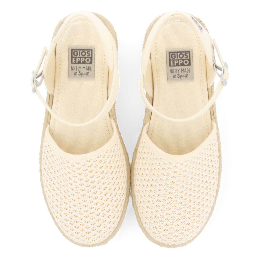 Espadrilles beige à résille pour fille berizal