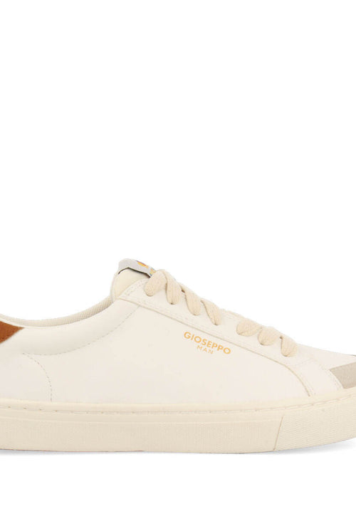Sneakers blanches avec détails couleur cuir pour homme roujan