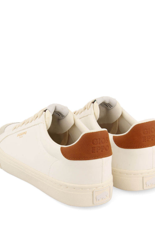 Sneakers blanches avec détails couleur cuir pour homme roujan