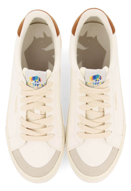 Sneakers blanches avec détails couleur cuir pour homme roujan