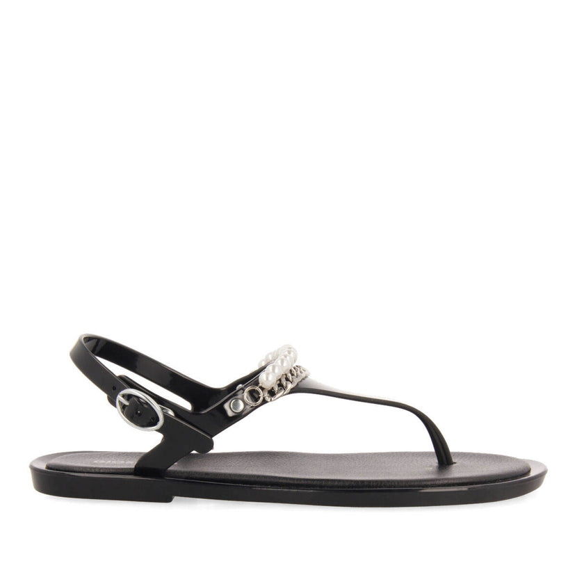 Garachine women's black sandals with mini crystals